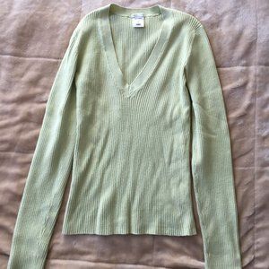 Old Navy Light Green V-Neck Sweater